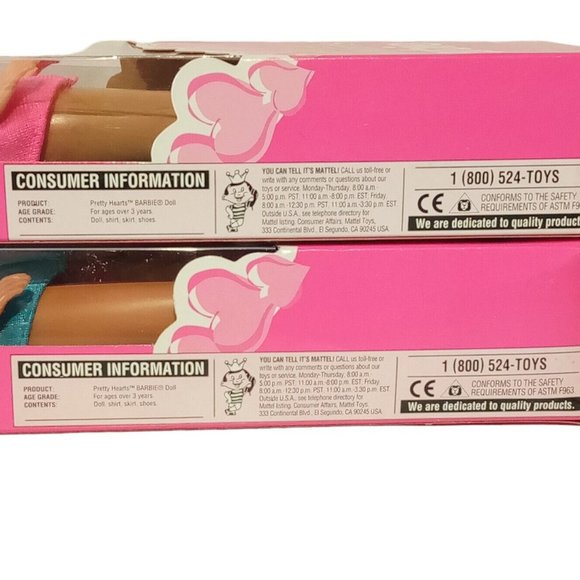 Pretty Hearts Barbie #14473/14475 Vintage 1995 2 Dolls incl Pink & Blue NRFB - Picture 8 of 10